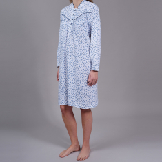 Chemise de nuit 100% coton manches longues