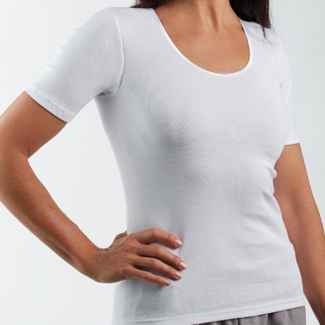 Maillot de corps manches courtes finition biais Blanc 00
