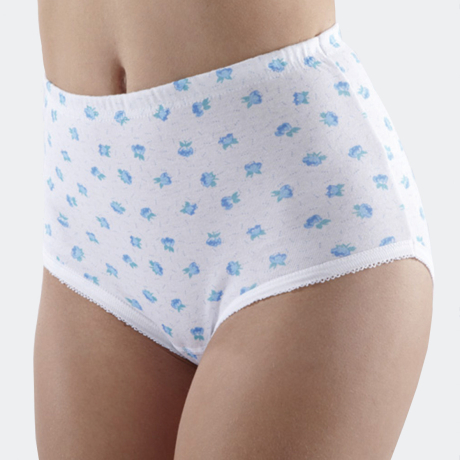 Culotte Imprimée Fleurs Bleu 34