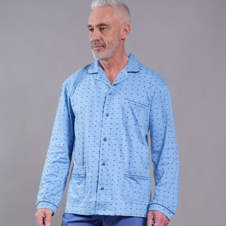 Pyjama Homme Manches longues Bleu 34