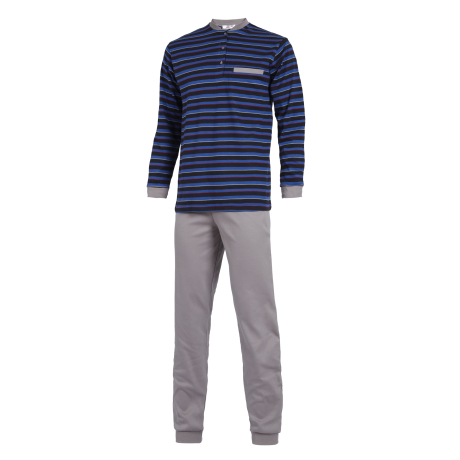 Pyjama interlock col tunisien Noir 03