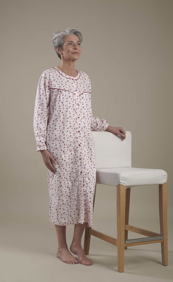 Chemise de nuit Pervenche BOUTONNEE MANCHES ET DEVANT, V??tements de Nuit Femme, Jet Toulouse